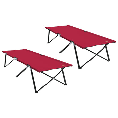 Folding Sun Beds with Carry Bags 2 pcs Red 600D Oxford Fabric