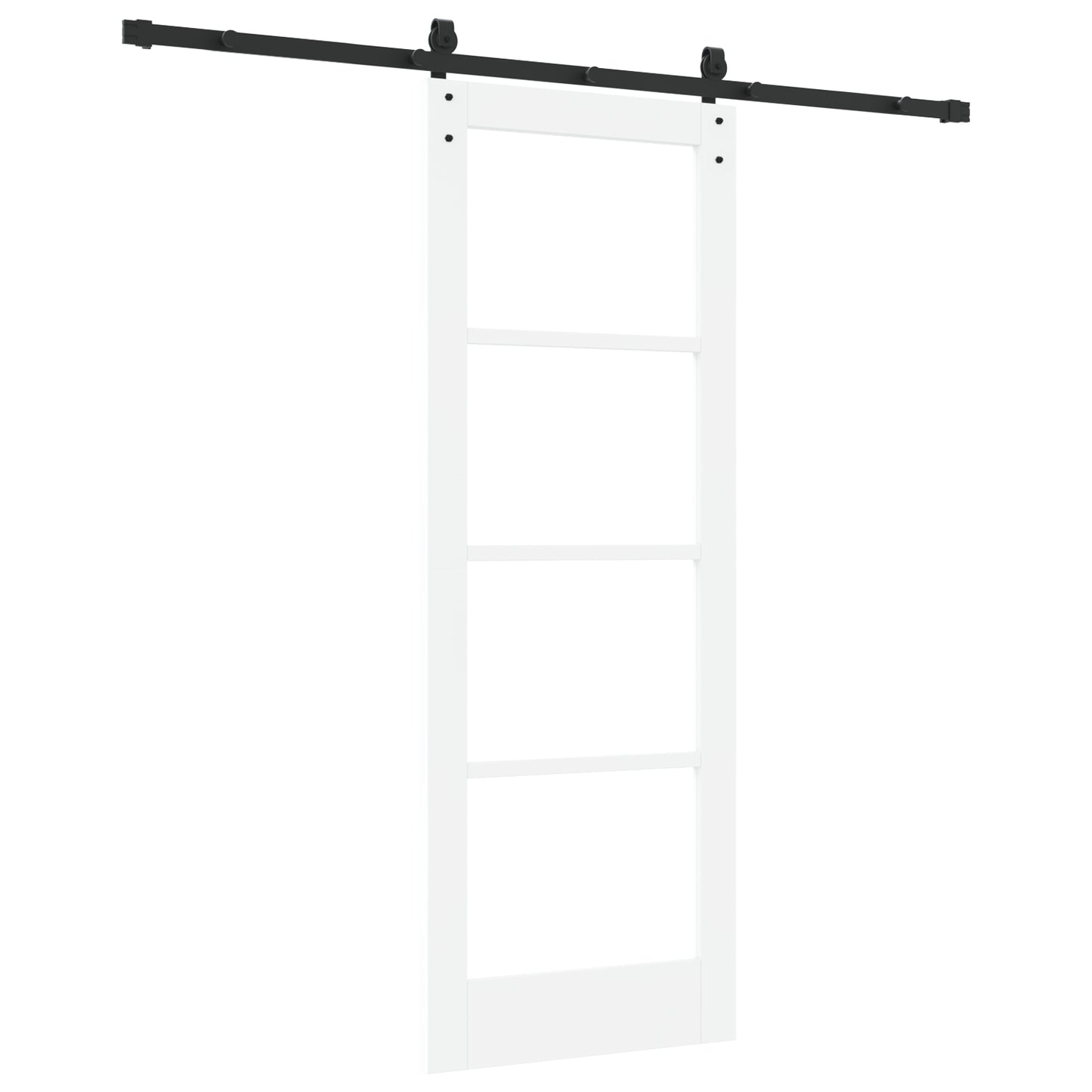Sliding Door with Hardware Set "ORKDAL" White Solid Wood & Glass, vidaXL Interior Door with Glass "ORKDAL" White 73.5x198.5x4 cm