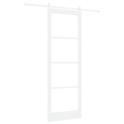 Sliding Door with Hardware Set 'ORKDAL'White Solid Wood & Glass, vidaXL Interior Door with Glass 'ORKDAL'White 83x232x4 cm