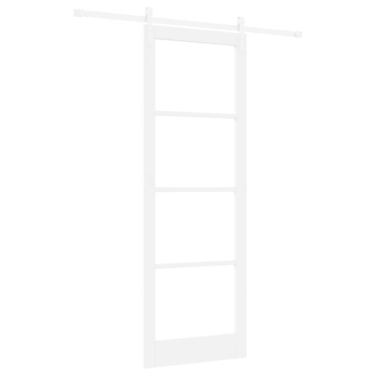 Sliding Door with Hardware Set 'ORKDAL'White Solid Wood & Glass, vidaXL Interior Door with Glass 'ORKDAL'White 83x232x4 cm