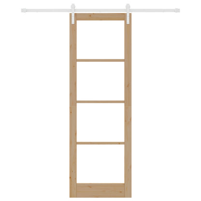 Sliding Door with Hardware Set "ORKDAL" Solid Wood & Glass, vidaXL Interior Door with Glass "ORKDAL" 78x232x4 cm Solid Wood Pine