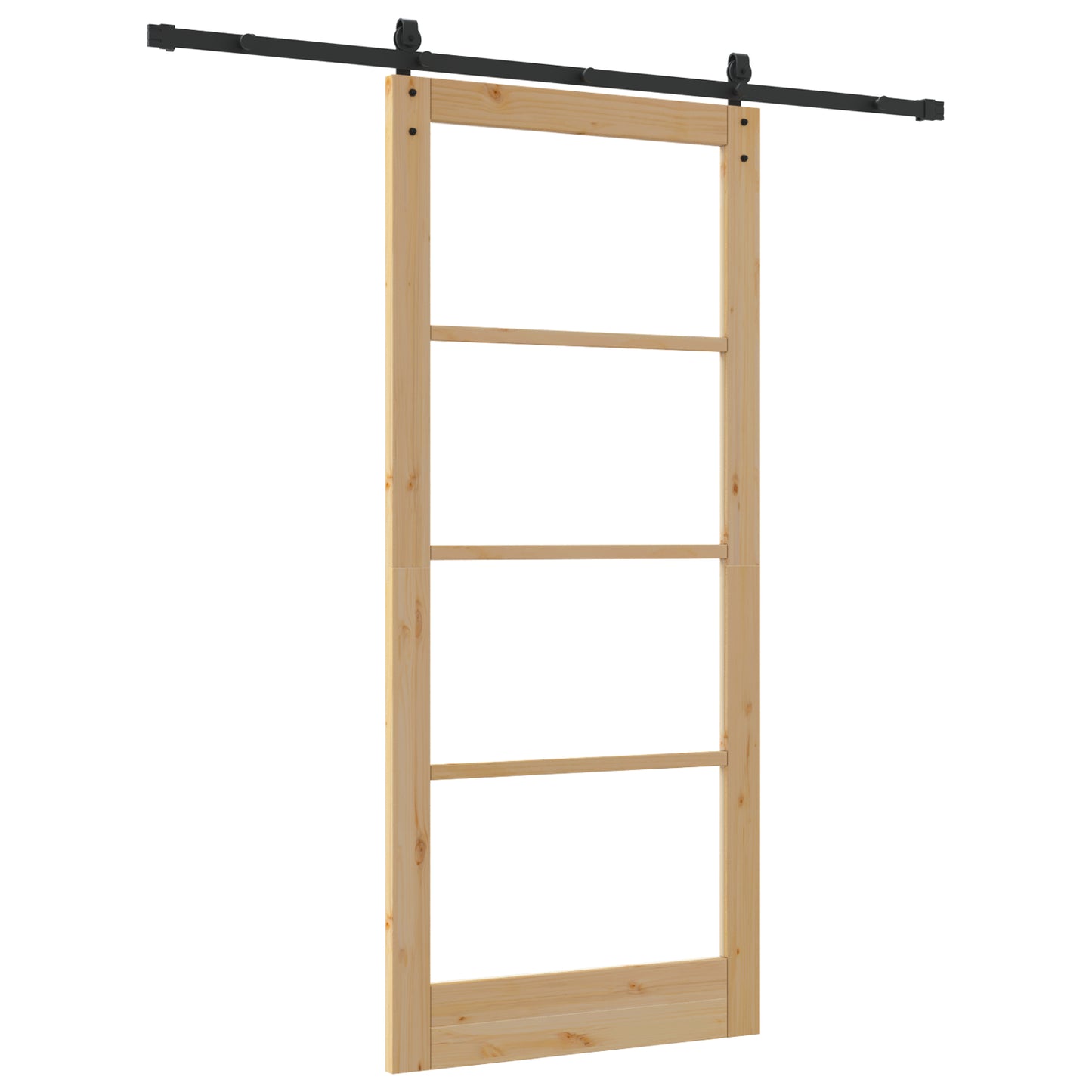 Sliding Door with Hardware Set 'ORKDAL'Solid Wood & Glass, vidaXL Interior Door with Glass 'ORKDAL'93x211x4 cm Solid Wood Pine