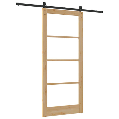 Sliding Door with Hardware Set 'ORKDAL'Solid Wood & Glass, vidaXL Interior Door with Glass 'ORKDAL'93x211x4 cm Solid Wood Pine
