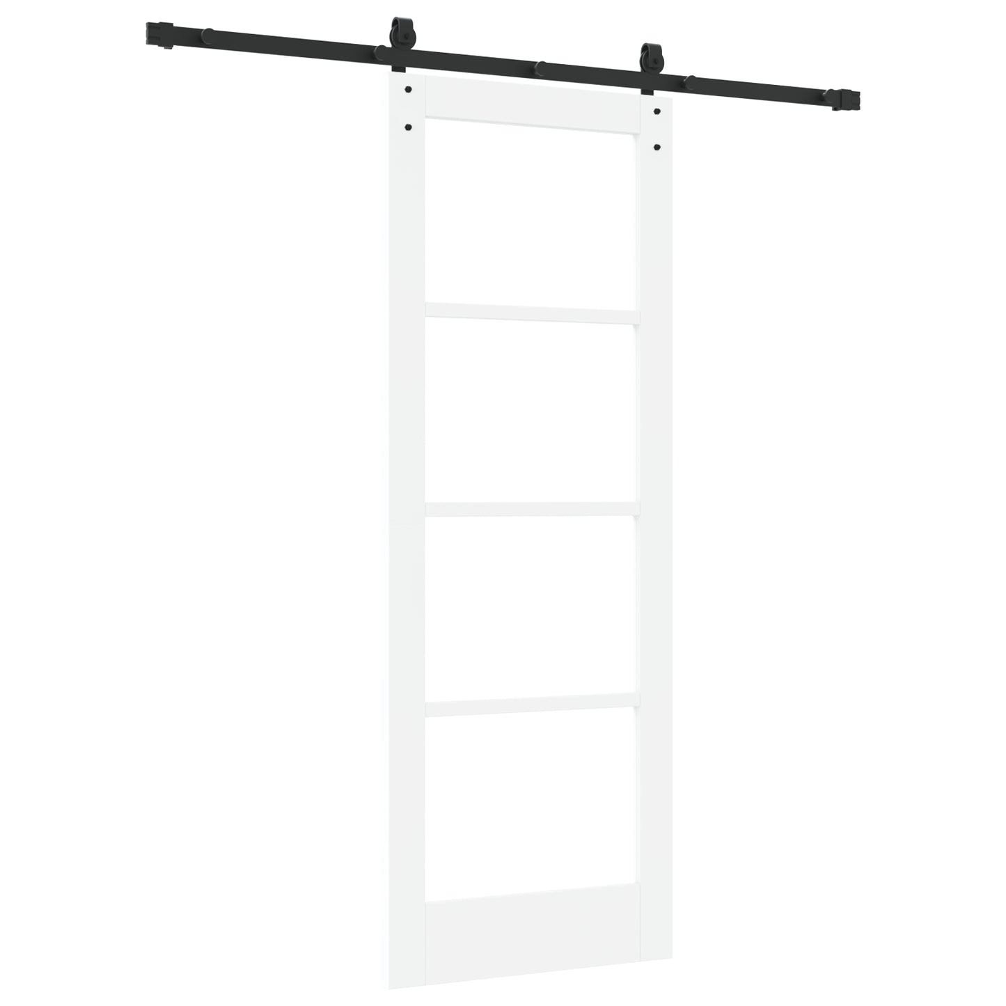 Sliding Door with Hardware Set 'ORKDAL'White Solid Wood & Glass, vidaXL Interior Door with Glass 'ORKDAL'White 73.5x198.5x4 cm