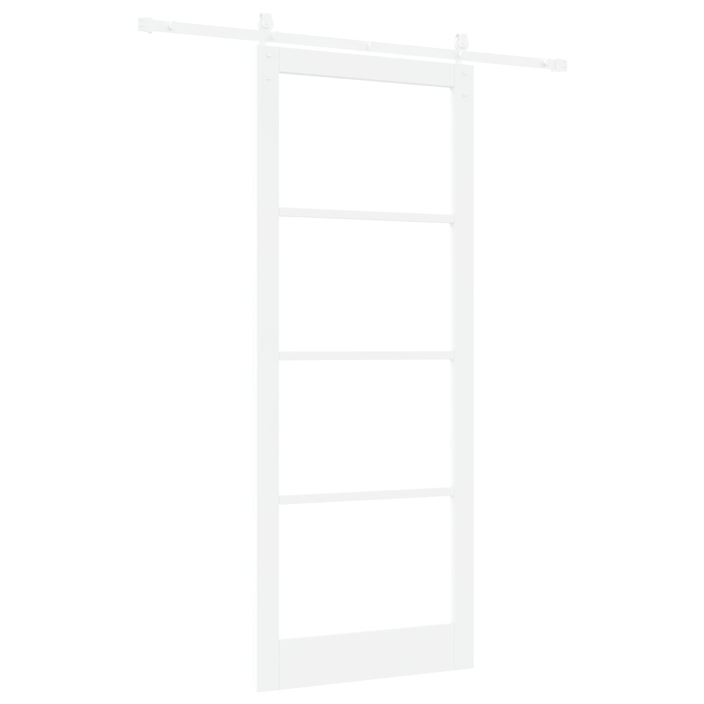 Sliding Door with Hardware Set 'ORKDAL'White Solid Wood & Glass, vidaXL Interior Door with Glass 'ORKDAL'White 93x232x4 cm