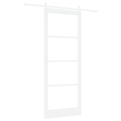 Sliding Door with Hardware Set 'ORKDAL'White Solid Wood & Glass, vidaXL Interior Door with Glass 'ORKDAL'White 93x232x4 cm
