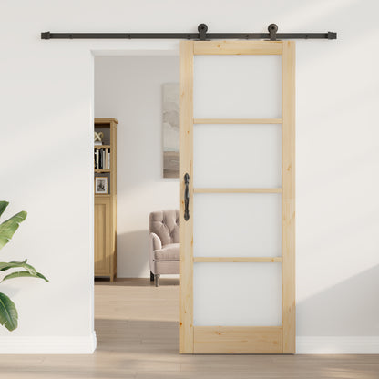 Sliding Door with Hardware Set 'ORKDAL'Solid Wood & Glass, vidaXL Interior Door with Glass 'ORKDAL'78x211x4 cm Solid Wood Pine