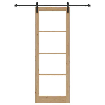 Sliding Door with Hardware Set 'ORKDAL'Solid Wood & Glass, vidaXL Interior Door with Glass 'ORKDAL'83x232x4 cm Solid Wood Pine