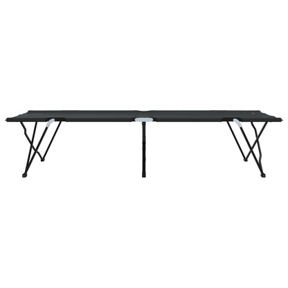 Folding Sun Bed with Carry Bag Black 600D Oxford Fabric