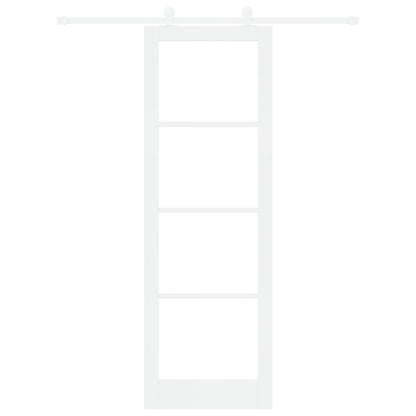 Sliding Door with Hardware Set 'ORKDAL'White Solid Wood&Glass, vidaXL Interior Door with Glass 'ORKDAL'White 78x232x4 cm