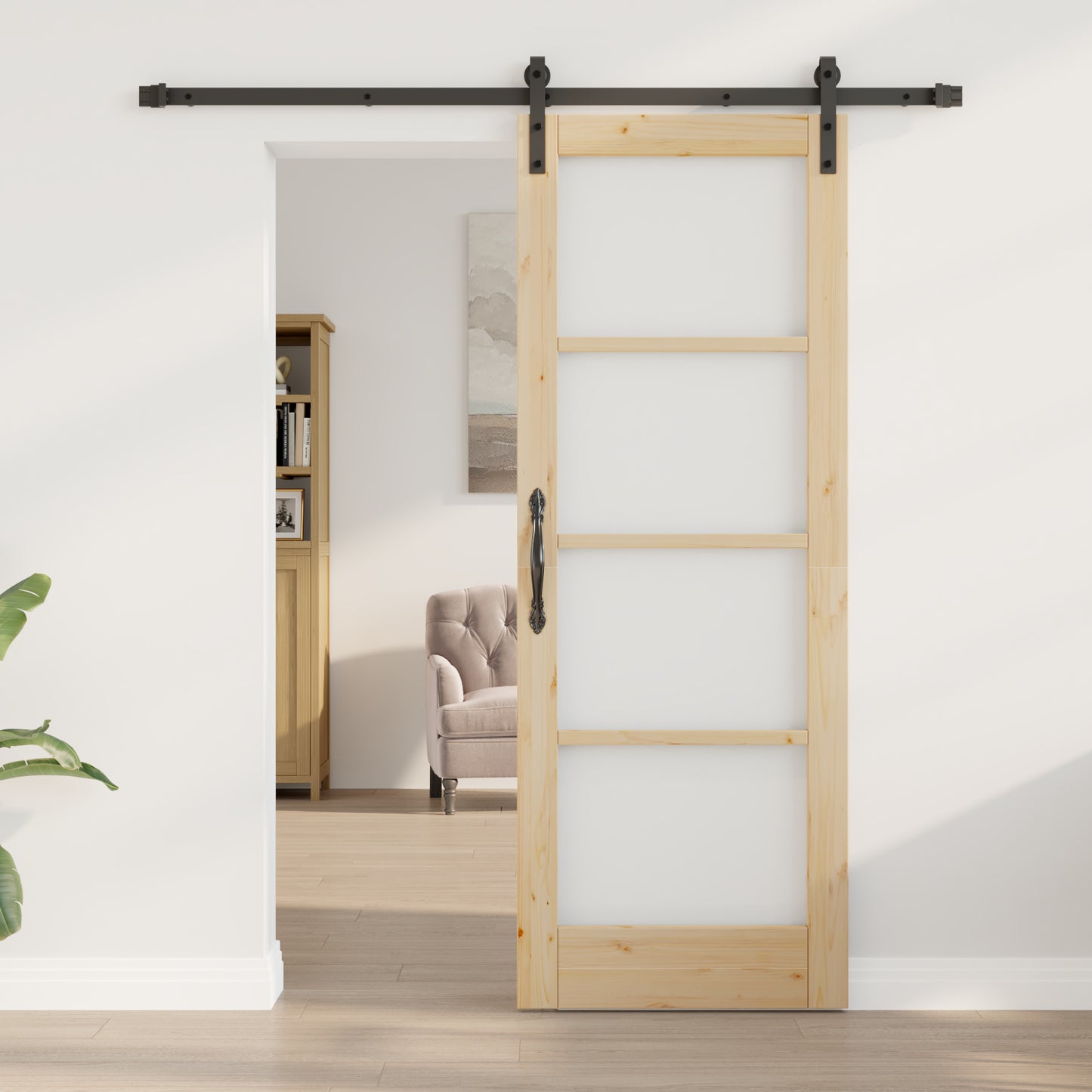 Sliding Door with Hardware Set 'ORKDAL'Solid Wood & Glass, vidaXL Interior Door with Glass 'ORKDAL'73.5x198.5x4 cm Solid Wood Pine