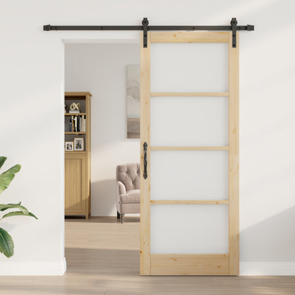 Sliding Door with Hardware Set 'ORKDAL'Solid Wood & Glass, vidaXL Interior Door with Glass 'ORKDAL'86x211x4 cm Solid Wood Pine