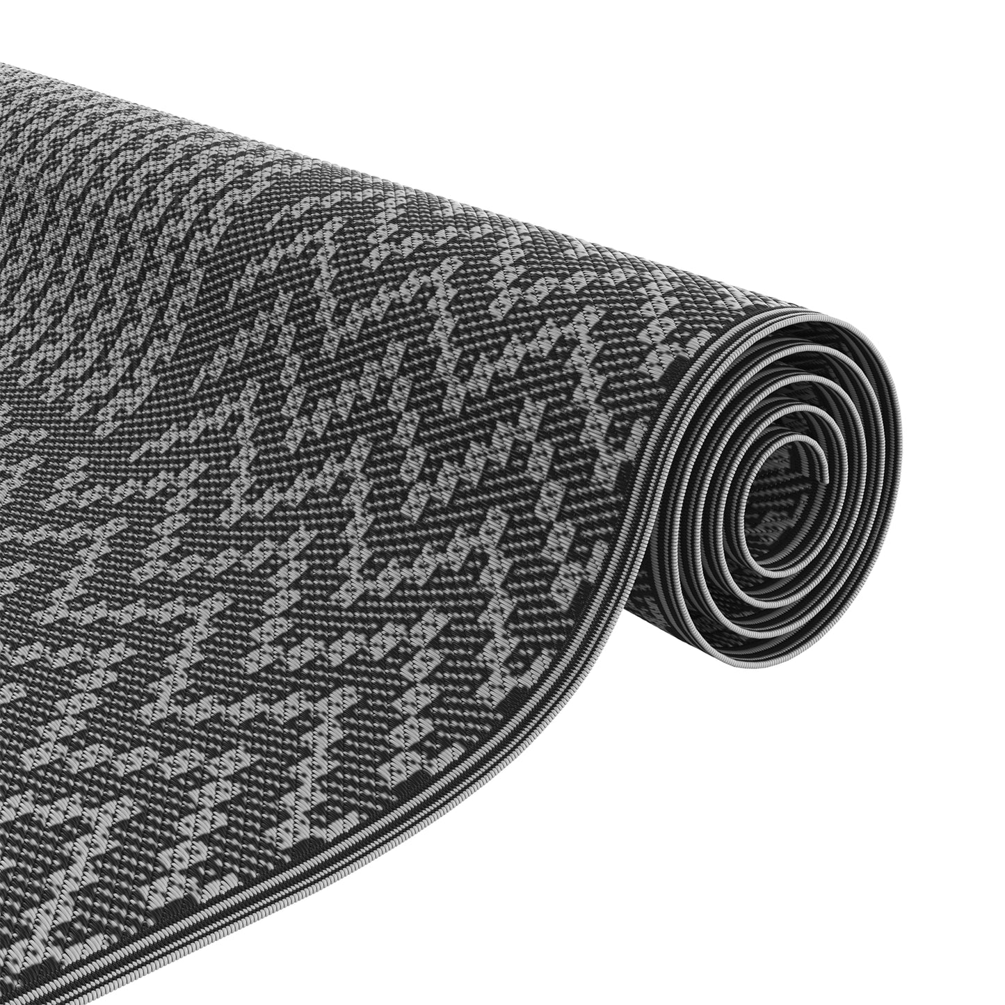 Outdoor Rug 'ARAKIL'Black and Grey 250x400 cm PP