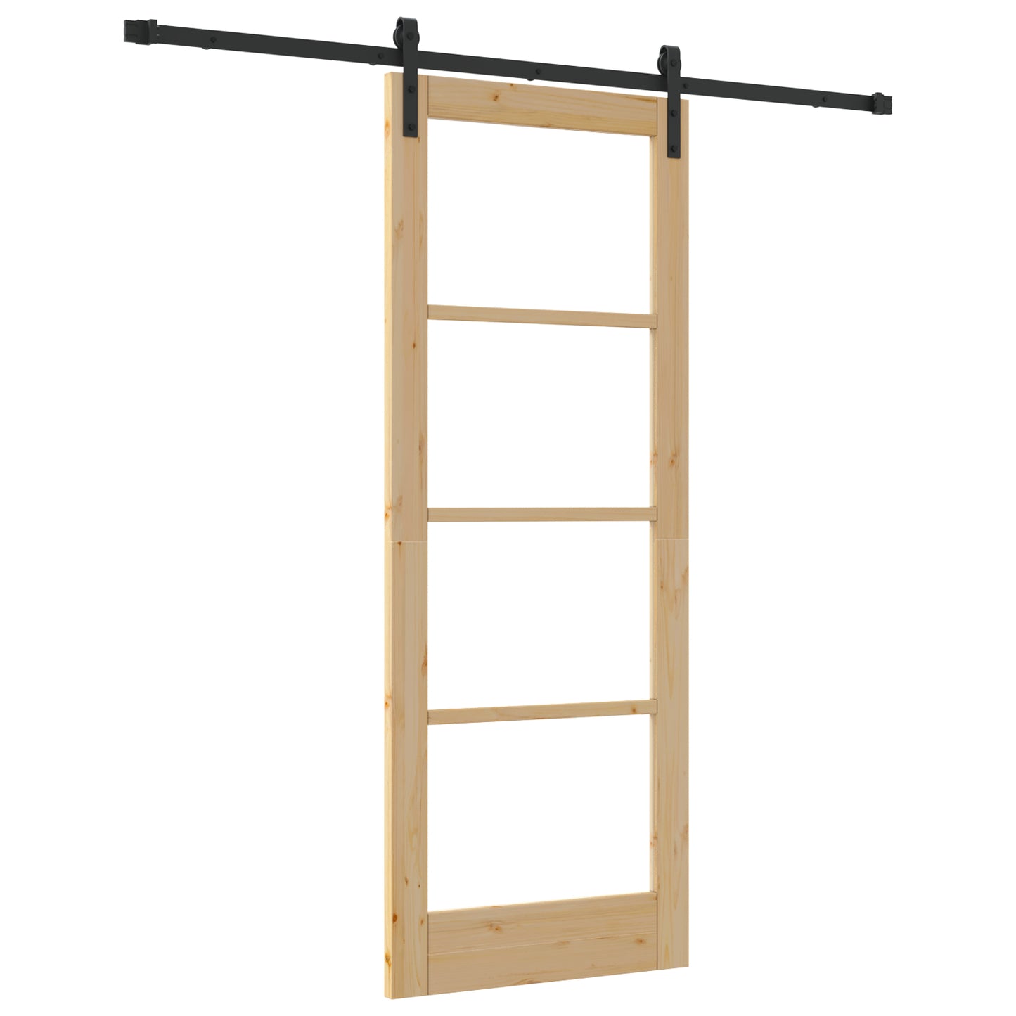 Sliding Door with Hardware Set "ORKDAL" Solid Wood & Glass, vidaXL Interior Door with Glass "ORKDAL" 78x202x4 cm Solid Wood Pine
