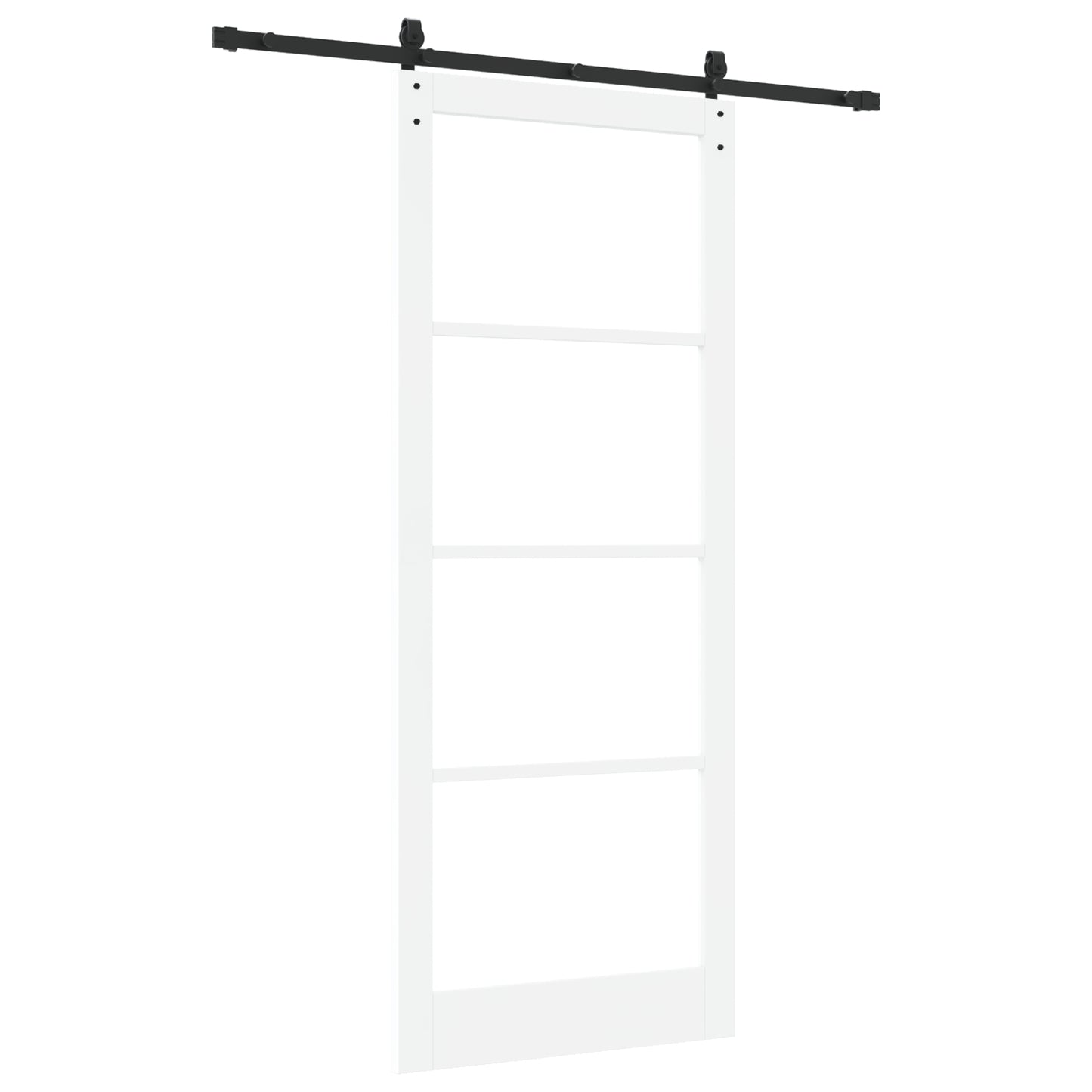 Sliding Door with Hardware Set 'ORKDAL'White Solid Wood & Glass, vidaXL Interior Door with Glass 'ORKDAL'White 93x232x4 cm