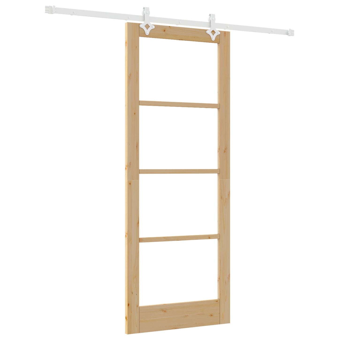 Sliding Door with Hardware Set 83x211 cm Solid Wood Pine, vidaXL Interior Door with Glass 'ORKDAL'83x211x4 cm Solid Wood Pine
