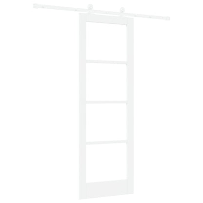 Sliding Door with Hardware Set 'ORKDAL'White Solid Wood & Glass, vidaXL Interior Door with Glass 'ORKDAL'White 73.5x211x4 cm