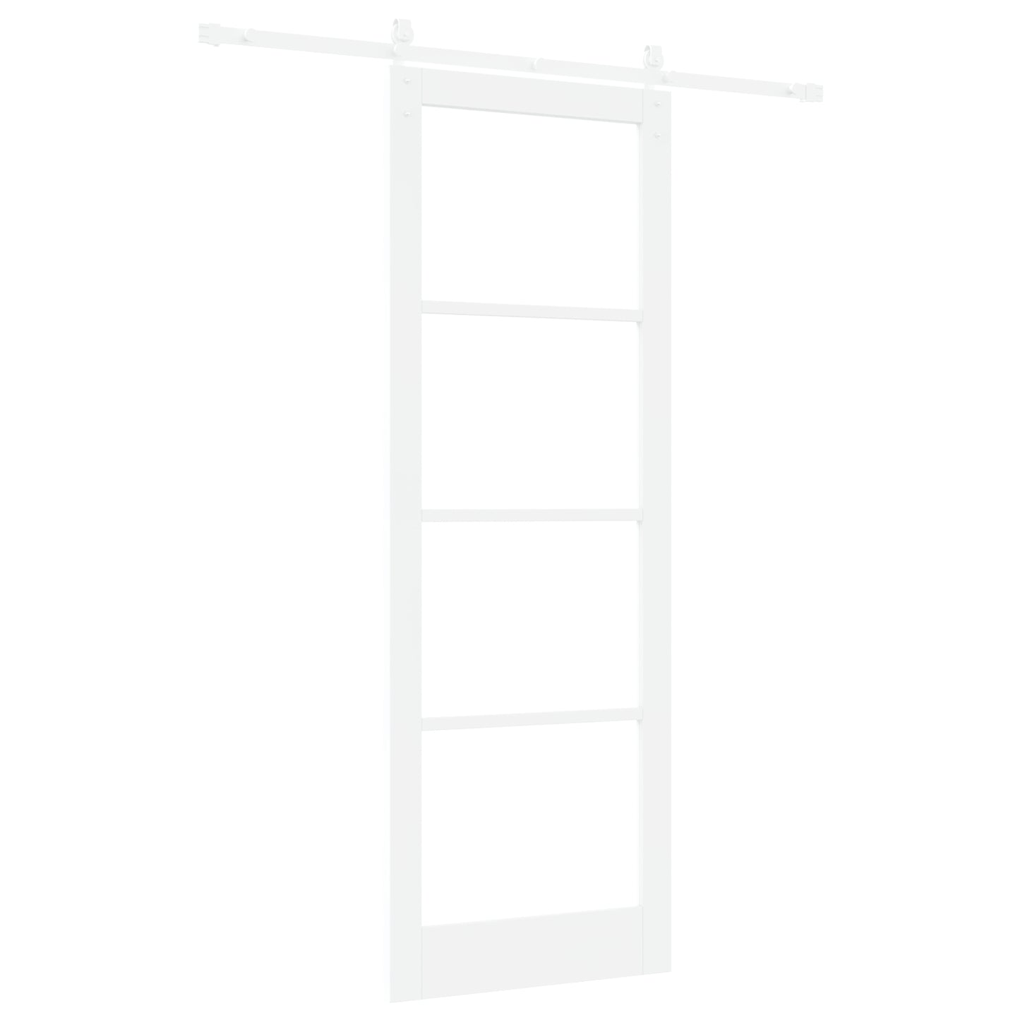 Sliding Door with Hardware Set 'ORKDAL'White Solid Wood & Glass, vidaXL Interior Door with Glass 'ORKDAL'White 83x232x4 cm