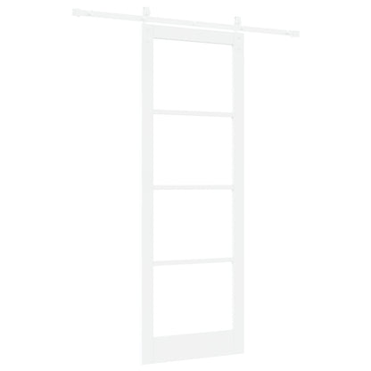 Sliding Door with Hardware Set 'ORKDAL'White Solid Wood & Glass, vidaXL Interior Door with Glass 'ORKDAL'White 83x232x4 cm