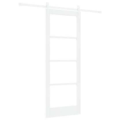 Sliding Door with Hardware Set "ORKDAL" White Solid Wood & Glass, vidaXL Interior Door with Glass "ORKDAL" White 78x202x4 cm
