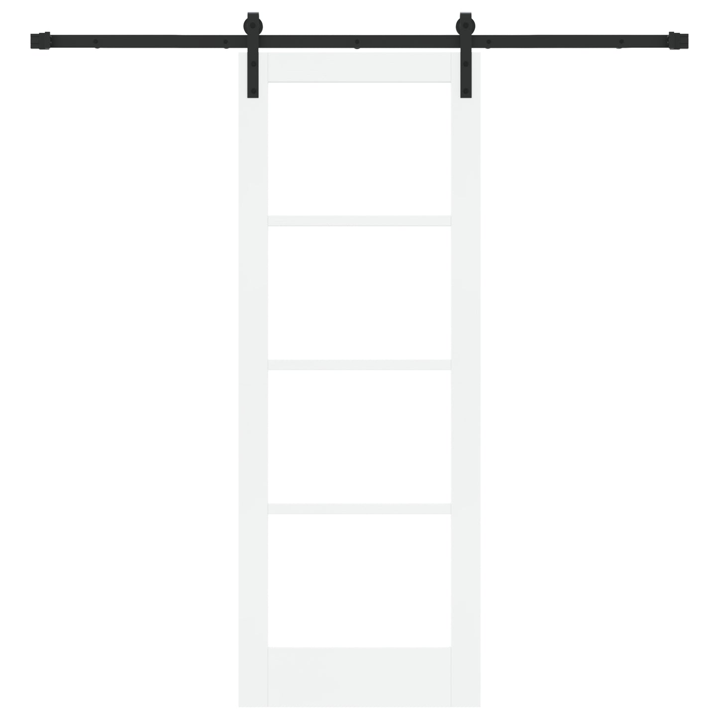 Sliding Door with Hardware Set "ORKDAL" White Solid Wood & Glass, vidaXL Interior Door with Glass "ORKDAL" White 73.5x198.5x4 cm