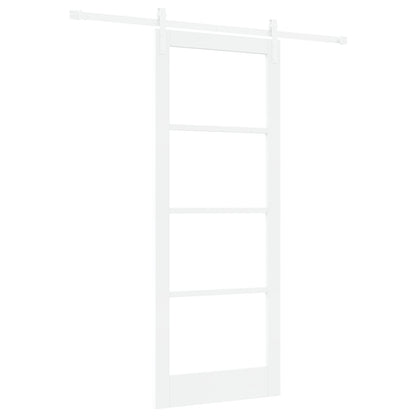 Sliding Door with Hardware Set 'ORKDAL'White Solid Wood & Glass, vidaXL Interior Door with Glass 'ORKDAL'White 83x211x4 cm