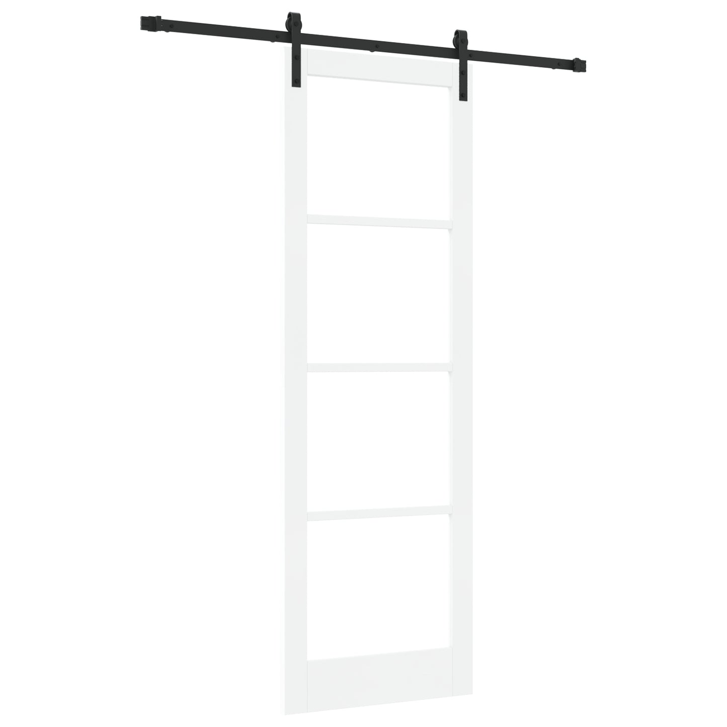 Sliding Door with Hardware Set 'ORKDAL'White Solid Wood & Glass, vidaXL Interior Door with Glass 'ORKDAL'White 78x232x4 cm