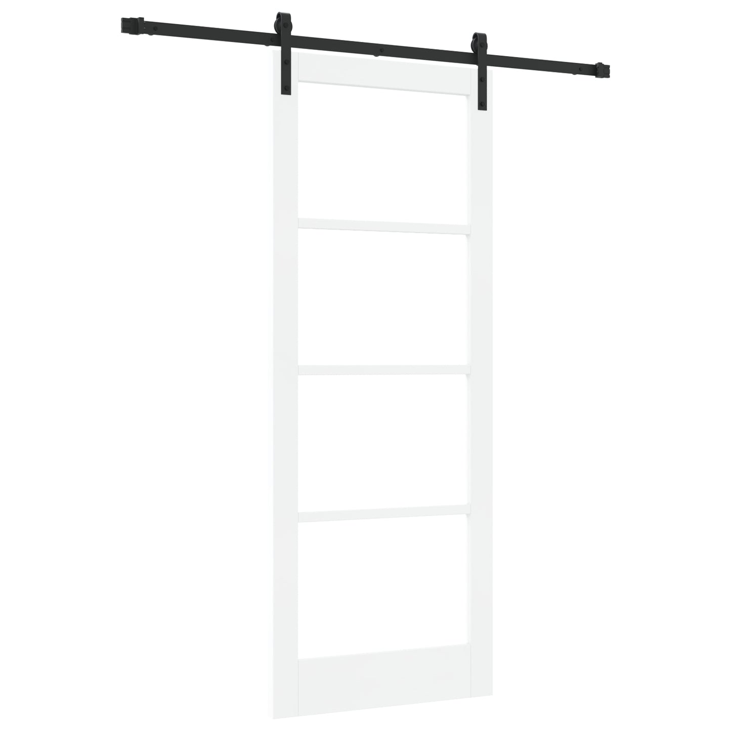 Sliding Door with Hardware Set 'ORKDAL'White Solid Wood & Glass, vidaXL Interior Door with Glass 'ORKDAL'White 83x211x4 cm