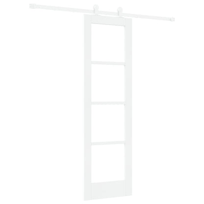 Sliding Door with Hardware Set 'ORKDAL'White Solid Wood & Glass, vidaXL Interior Door with Glass 'ORKDAL'White 61x198,5x4 cm