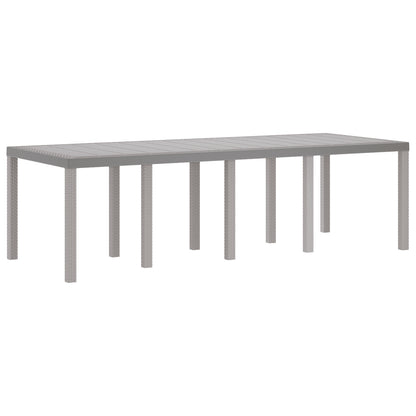 11 Piece Garden Dining Set Light Grey Poly Rattan