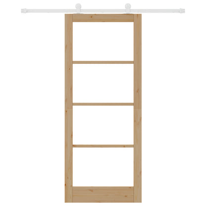 Sliding Door with Hardware Set 'ORKDAL'Solid Wood & Glass, vidaXL Interior Door with Glass 'ORKDAL'86x211x4 cm Solid Wood Pine