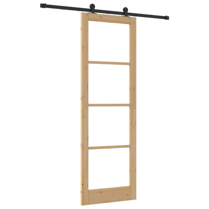 Sliding Door with Hardware Set 'ORKDAL'Solid Wood & Glass, vidaXL Interior Door with Glass 'ORKDAL'78x232x4 cm Solid Wood Pine