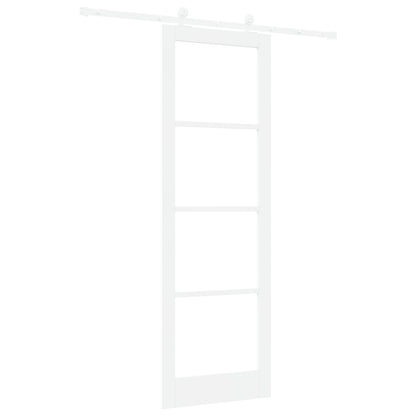 Sliding Door with Hardware Set 'ORKDAL'White Solid Wood&Glass, vidaXL Interior Door with Glass 'ORKDAL'White 78x232x4 cm