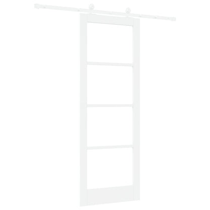 Sliding Door with Hardware Set 'ORKDAL'White Solid Wood & Glass, vidaXL Interior Door with Glass 'ORKDAL'White 78x211x4 cm