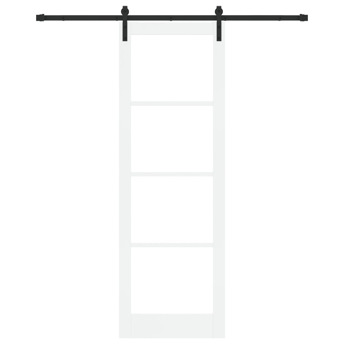 Sliding Door with Hardware Set 'ORKDAL'White Solid Wood & Glass, vidaXL Interior Door with Glass 'ORKDAL'White 78x232x4 cm