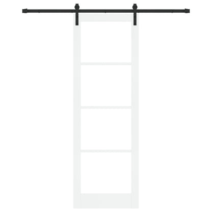 Sliding Door with Hardware Set 'ORKDAL'White Solid Wood & Glass, vidaXL Interior Door with Glass 'ORKDAL'White 78x232x4 cm