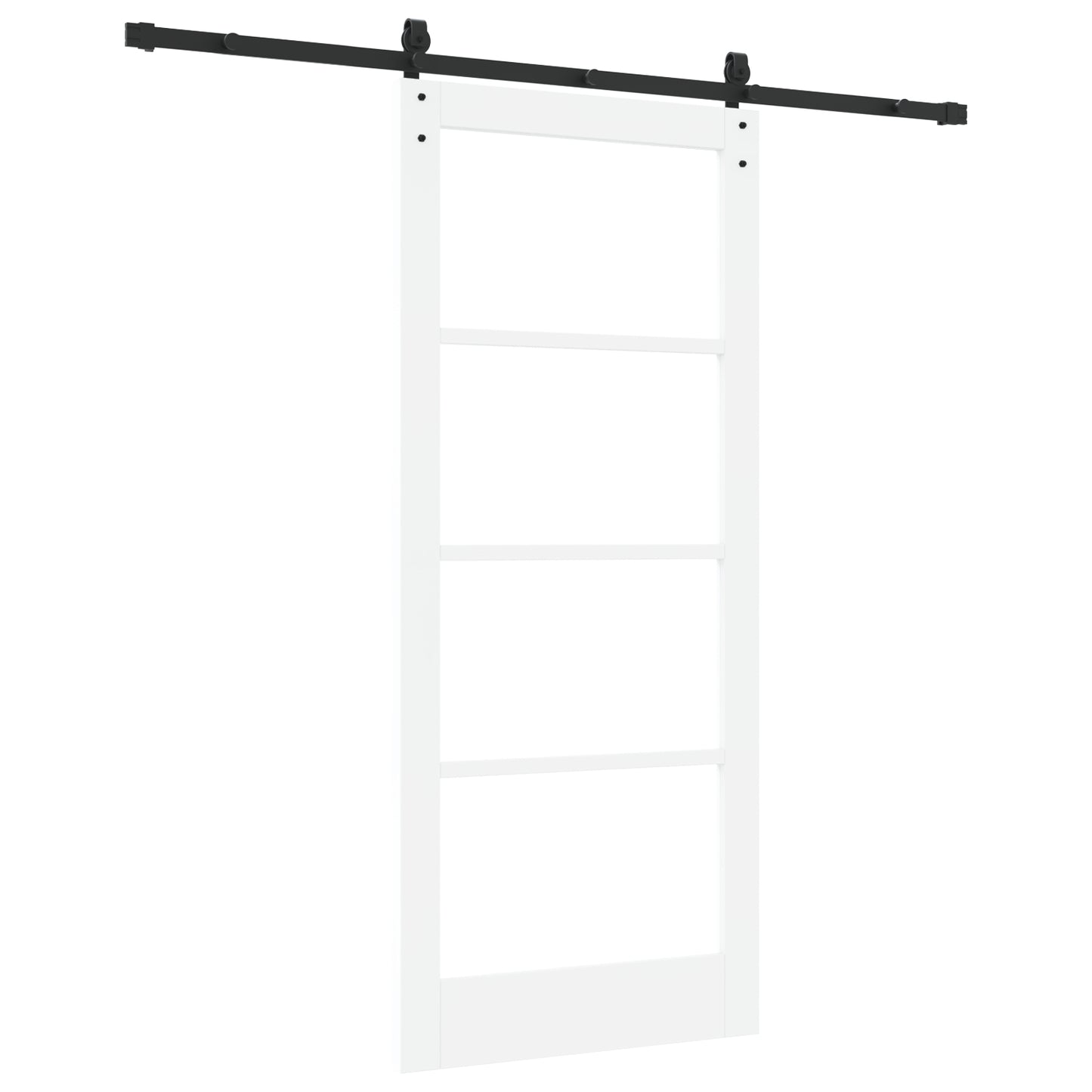 Sliding Door with Hardware Set 'ORKDAL'White Solid Wood&Glass, vidaXL Interior Door with Glass 'ORKDAL'White 86x198.5x4 cm