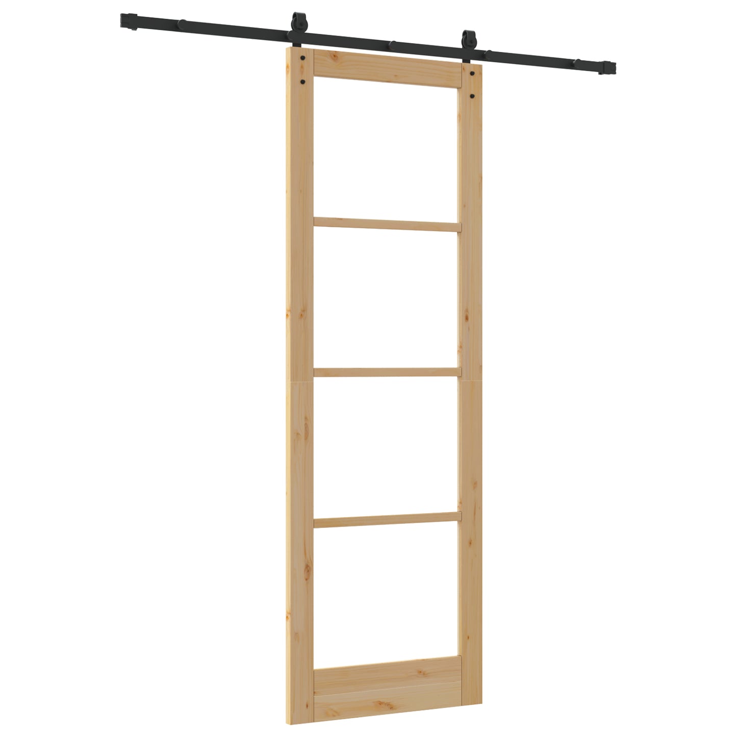 Sliding Door with Hardware Set "ORKDAL" Solid Wood & Glass, vidaXL Interior Door with Glass "ORKDAL" 78x232x4 cm Solid Wood Pine