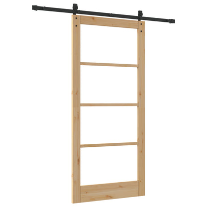 Sliding Door with Hardware Set 'ORKDAL'Solid Wood & Glass, vidaXL Interior Door with Glass 'ORKDAL'93x202x4 cm Solid Wood Pine