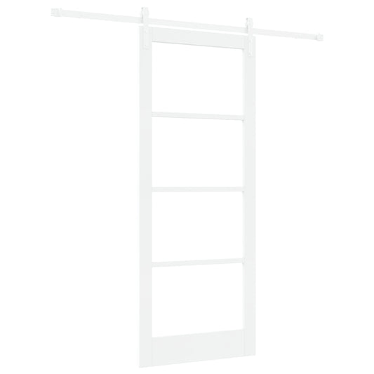 Sliding Door with Hardware Set 'ORKDAL'White Solid Wood & Glass, vidaXL Interior Door with Glass 'ORKDAL'White 86x211x4 cm