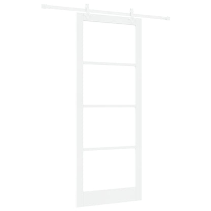 Sliding Door with Hardware Set White 93x232 cm Solid Wood Pine, vidaXL Interior Door with Glass "ORKDAL" White 93x232x4 cm