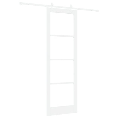 Sliding Door with Hardware Set White 78x232 cm Solid Wood Pine, vidaXL Interior Door with Glass 'ORKDAL'White 78x232x4 cm