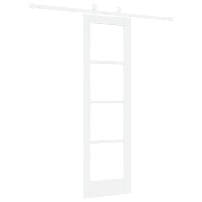 Sliding Door with Hardware Set White 61x198.5 cm Solid Wood Pine, vidaXL Interior Door with Glass 'ORKDAL'White 61x198.5x4 cm