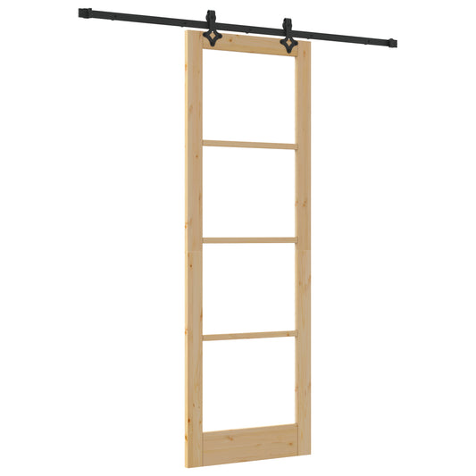 Sliding Door with Hardware Set 'ORKDAL'Solid Wood & Glass, vidaXL Interior Door with Glass 'ORKDAL'78x232x4 cm Solid Wood Pine