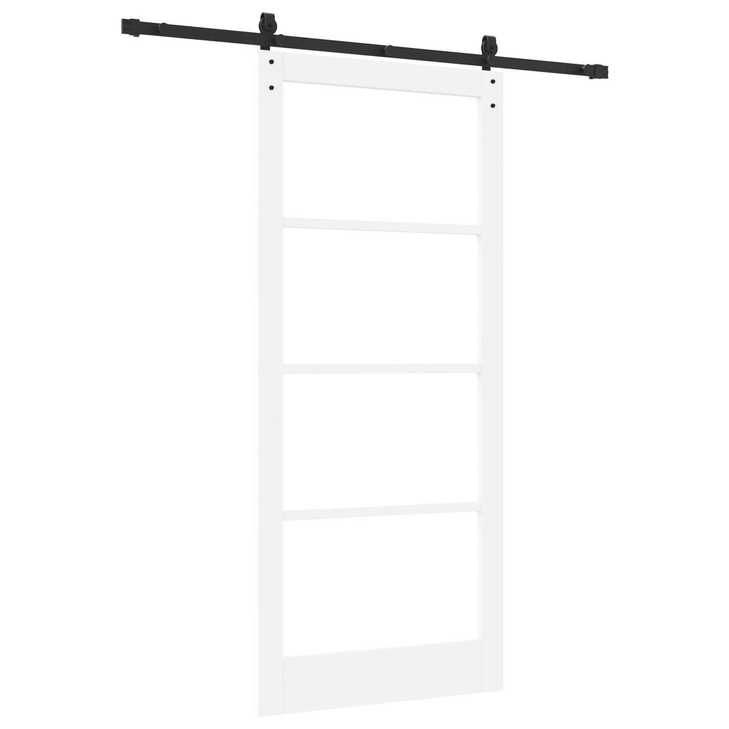 Sliding Door with Hardware Set 'ORKDAL'White Solid Wood & Glass, vidaXL Interior Door with Glass 'ORKDAL'White 93x211x4 cm