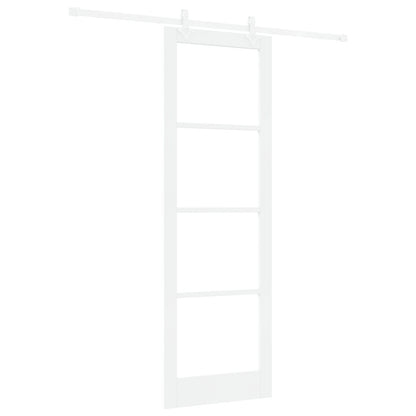Sliding Door with Hardware Set White 78x232 cm Solid Wood Pine, vidaXL Interior Door with Glass 'ORKDAL'White 78x232x4 cm