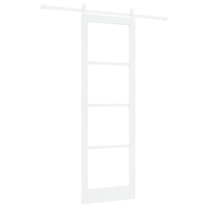Sliding Door with Hardware Set 'ORKDAL'White Solid Wood & Glass, vidaXL Interior Door with Glass 'ORKDAL'White 78x232x4 cm