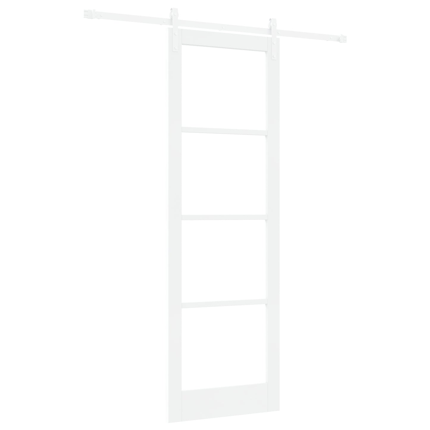 Sliding Door with Hardware Set 'ORKDAL'White Solid Wood & Glass, vidaXL Interior Door with Glass 'ORKDAL'White 78x232x4 cm