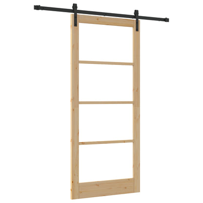 Sliding Door with Hardware Set 'ORKDAL'Solid Wood & Glass, vidaXL Interior Door with Glass 'ORKDAL'93x211x4 cm Solid Wood Pine