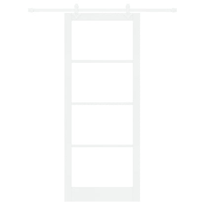 Sliding Door with Hardware Set White 93x232 cm Solid Wood Pine, vidaXL Interior Door with Glass "ORKDAL" White 93x232x4 cm